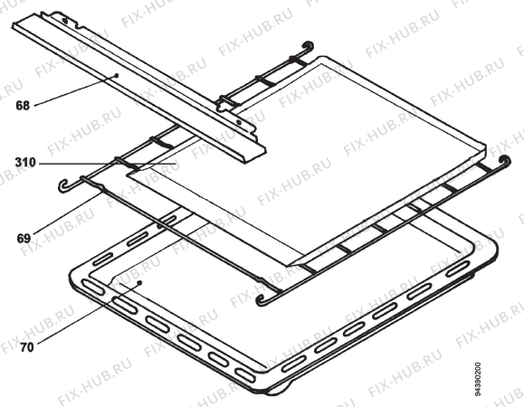 Взрыв-схема плиты (духовки) Zanussi ZCG3211W - Схема узла Section 5